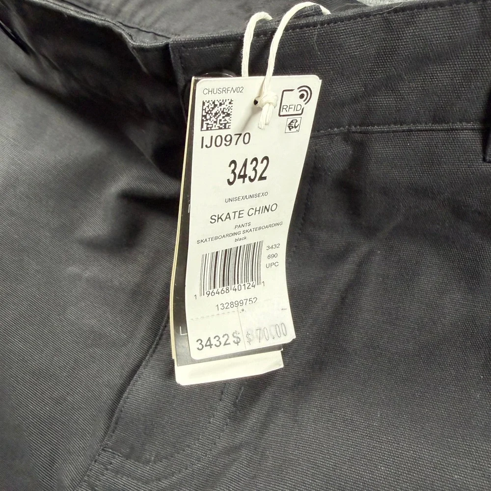 Adidas Skate Chino Mens 34x32 Black Skateboarding Pants IJ0970 New